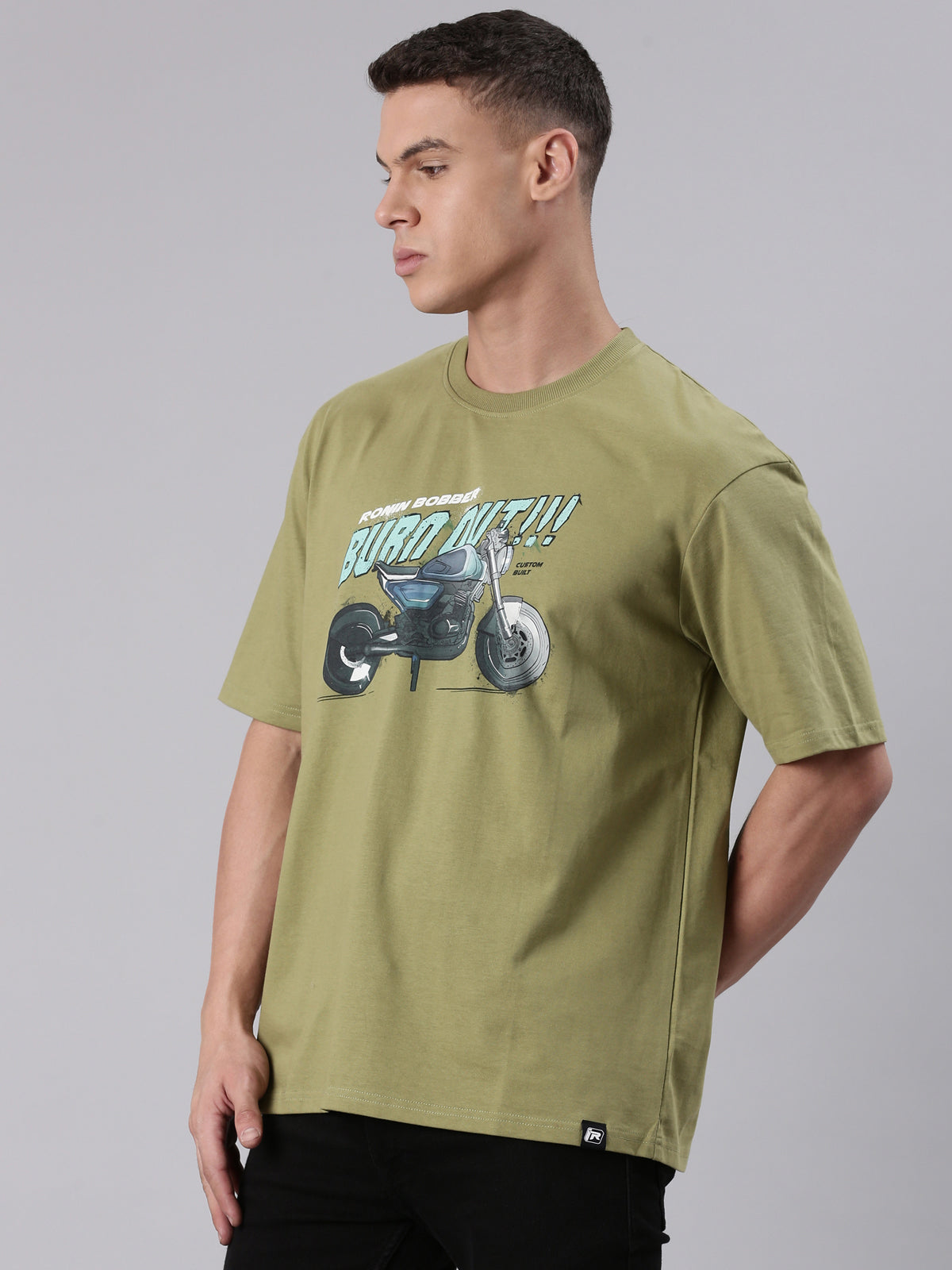 TVS Lifestyle 100% Cotton Oversized Graphic T-shirt for Men | Premium 220 GSM Heavyweight Tee with Relaxed Fit | Soft Cotton Oversized T Shirt for Boys | Durable Ribbed Neckline Streetwear Style